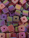 16mm Hearts on Square Beads (10 pcs)-E3