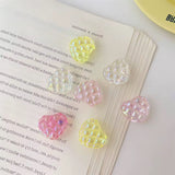 Heart Clear Quilted Clear Beads Mix