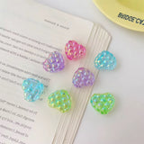 Heart Clear Quilted Clear Beads Mix