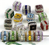 Rhinestone Cube Beads (5 pcs)