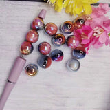 16mm Tricolor Luxury Beads-Red/Grey/Black-E8