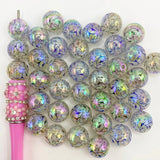 16mm Luminious Dolphins and Bubbles Acrylic Beads-I14