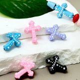 25mm Colored Love Cross Beads (10 Pcs)