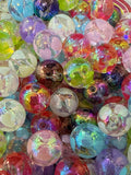 16mm Heart Print Clear Beads (Mix)-A12