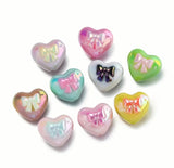 Bow Solid Color Heart Beads
