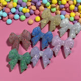 Glitter Bow Silicone Focal