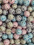 16mm Heart Print Beads Mix-D9