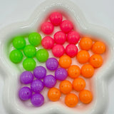 14mm Shiny Neon Silicone Beads-V12