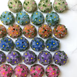 18mm Fancy Clay Daisy and Stone Beads (Clear Brights)