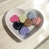 Heart Solid Quilted Clear Beads Mix