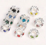 8mm Metal Rhinestone Flower Spacers