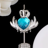 30mm Alloy Crown Rhinestone Hearts-U10