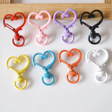 Heart Shaped Snap Clamp Keyrings (10Pc)