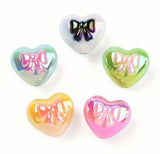 Bow Solid Color Heart Beads
