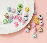 Bow Solid Color Heart Beads