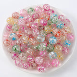 8mm Transparent Paint Spatter Beads
