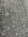 8mm Faceted Clear Cube Beads