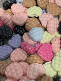 Heart Solid Quilted Clear Beads Mix