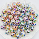 Rough Face Paw Print Beads - J8