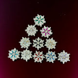 40mm Metal Alloy Snowflake Rhinestone Beads