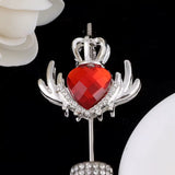 30mm Alloy Crown Rhinestone Hearts-U10