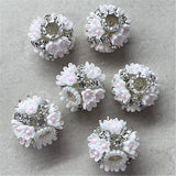 19mm Crowned Flower & Rhinestone Beads