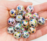 Rough Face Paw Print Beads - J8