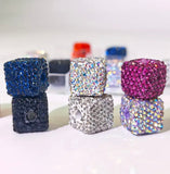 Clay Rhinestone Cube Solid Color Beads(5 pcs)