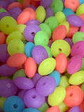 Neon Luminous Silicone Lentil Spacer Beads