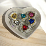 20mm Hearts with Rhinestones and Pearls