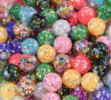16mm Clear w Confetti Beads Mix-J2