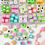 12.5mm Heart Cube Bead Mix-O24
