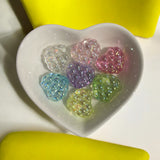 Heart Clear Quilted Clear Beads Mix