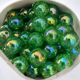 16mm Single Color AB Cracked Glass Beads