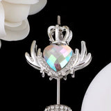 30mm Alloy Crown Rhinestone Hearts-U10