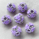 19mm Crowned Flower & Rhinestone Beads
