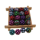 15mm Checkered Silicone Beads