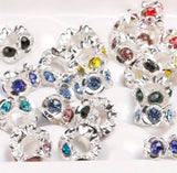 8mm Metal Rhinestone Flower Spacers