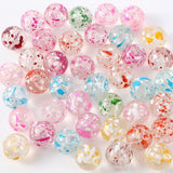 8mm Transparent Paint Spatter Beads