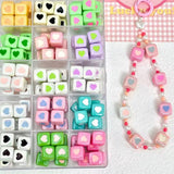 12.5mm Heart Cube Bead Mix-O24