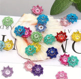 Colorful Metal Bead Caps  (10 Pieces)