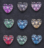 Clear Heart with Embedded Metalic Colored Stars Mix-I24