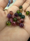 8mm Transparent Colored Animal Print Beads