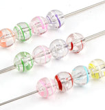 16mm Clear Beads with Painted Swirl Mix-B20