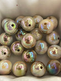 16 mm Marbled UV Covered Beads Beige