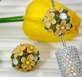 16mm Fancy Clay Daisy and Stone Beads