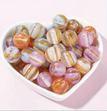 16mm Luxury Gold Striped Beads With UV Plating