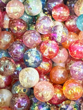 16mm Gold Foil and Glitter Beads Mix-B13