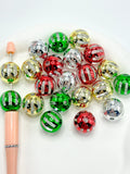 16mm Metallic Foil Striped Christmas Mix-K2