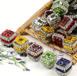 Rhinestone Cube Beads (5 pcs)